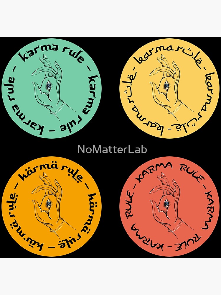 "Karma Rule All Seeing Meditation Eye Round Sticker Pack " Poster