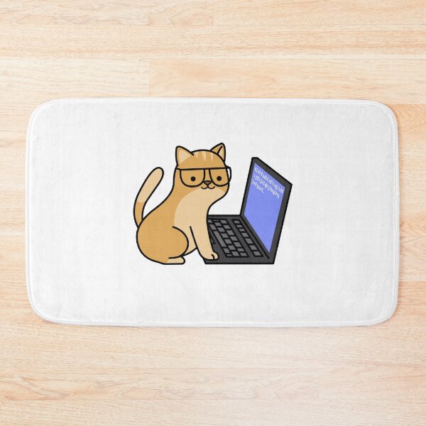 Item preview, Cute Kawaii Cat with Glasses On Laptop Computer designed and sold by KawaiiStickers-.