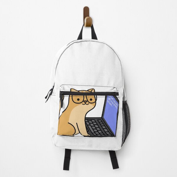 Item preview, Cute Kawaii Cat with Glasses On Laptop Computer designed and sold by KawaiiStickers-.
