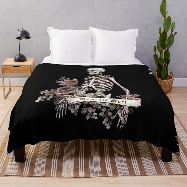 Item preview, Bones and Botany, Human skeleton, gothic, dark floral, memento mori, watercolor art, cool, anatomy art  designed and sold by Collagedream.