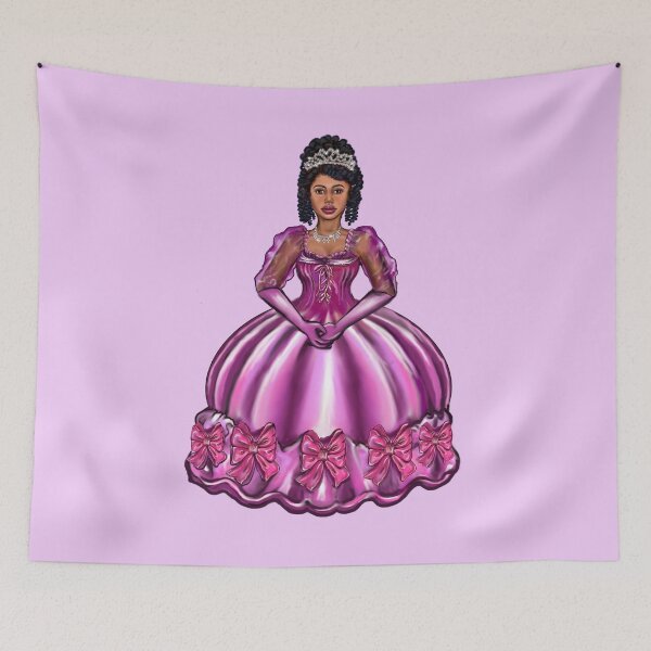 Item preview, Princess -  Black curly Afro Princess in purple  ii ! beautiful light brown black girl with Afro hair, brown eyes and dark brown skin. Hair love ! designed and sold by Artonmytee.