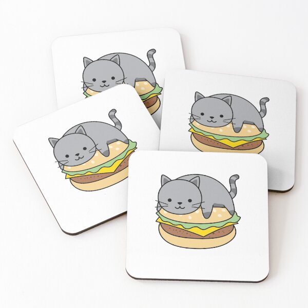 Item preview, Cute Kawaii Catburger Cat With Cheeseburger designed and sold by KawaiiStickers-.