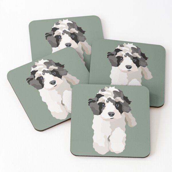 Item preview, Black and White Cavachon Dog Portrait Digital Illustration designed and sold by sherylwylie.