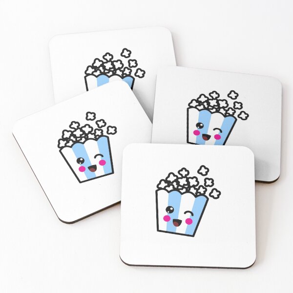 Item preview, Cute Kawaii Happy Face Popcorn designed and sold by KawaiiStickers-.