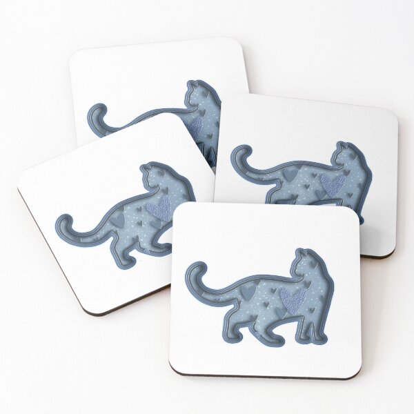Artikelvorschau, Blaue Katze mit Herzen entworfen und verkauft von KrysaSkliba.