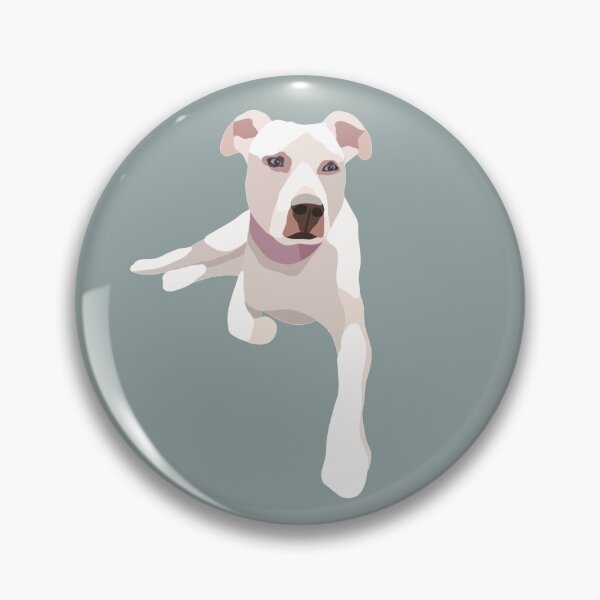 Item preview, White Pitbull Dog Portrait Digital Illustration designed and sold by sherylwylie.