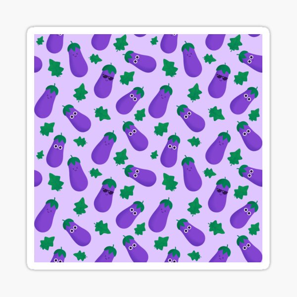 Happy Eggplants Sticker