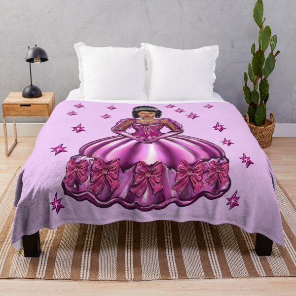 Item preview, Princess - Black Curly Afro Princess in purple with stars i ! beautiful light brown black girl with Afro hair, brown eyes and light brown skin. Hair love ! designed and sold by Artonmytee.