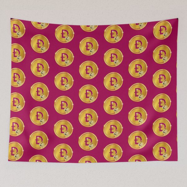 Item preview, Golden Dogecoin Currency Emblem - Vibrant Magenta Crypto Art designed and sold by Art-PraveenRai.