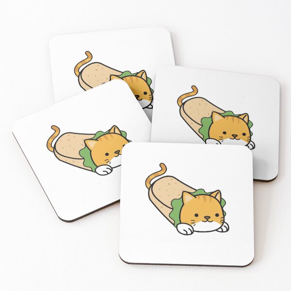 Item preview, Cute Kawaii Tacocat Cat in Taco designed and sold by KawaiiStickers-.