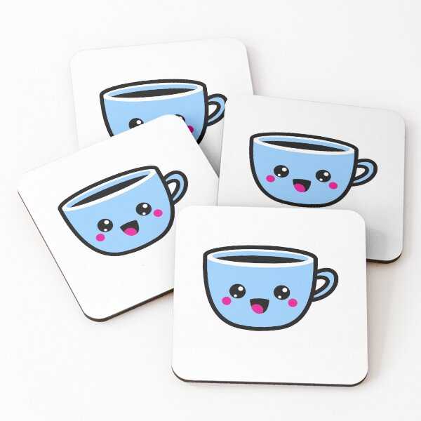 Item preview, Cute Kawaii Happy Tea Cup designed and sold by KawaiiStickers-.