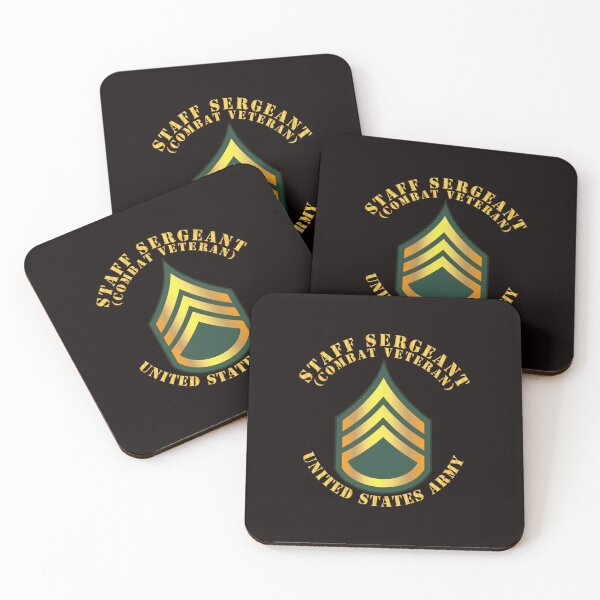 Item preview, Army - Staff Sergeant - SSG - Combat Veteran designed and sold by Military Insignia Products.