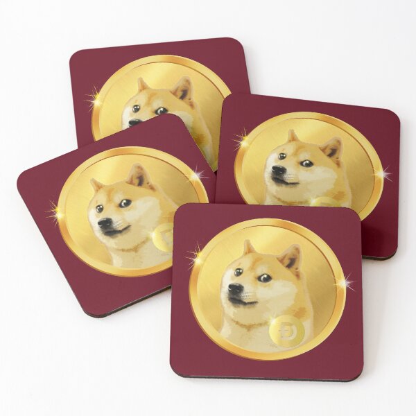 Item preview, Golden Doge Coin Emblem - Regal Maroon & Gold Shiba Inu Art designed and sold by Art-PraveenRai.