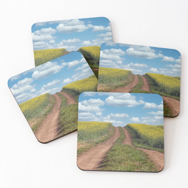 Item preview, Field with rapeseed and country road designed and sold by goceris.