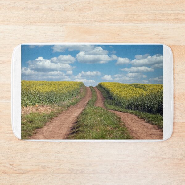 Item preview, Field with rapeseed and country road designed and sold by goceris.