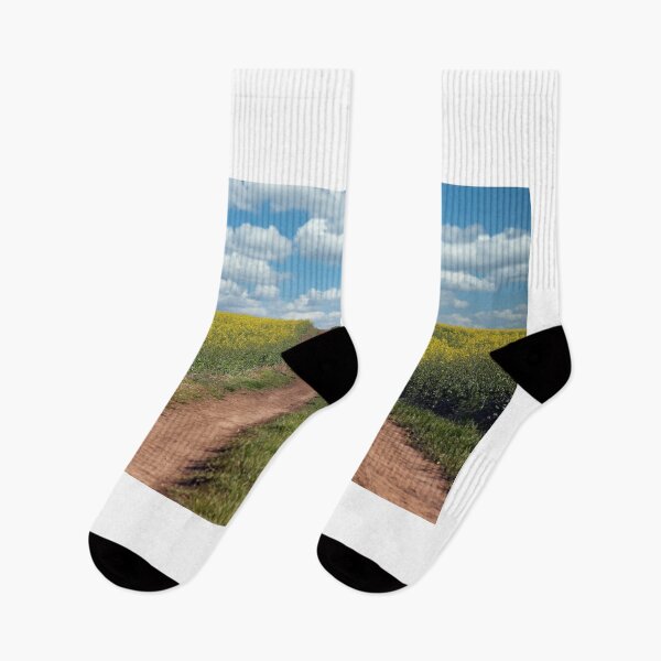 Item preview, Field with rapeseed and country road designed and sold by goceris.