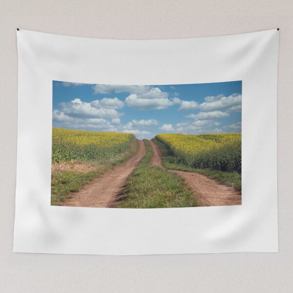 Item preview, Field with rapeseed and country road designed and sold by goceris.