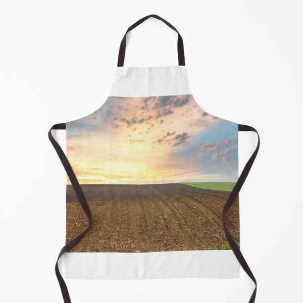Item preview, plowed and young green wheat field landscape agriculture designed and sold by goceris.