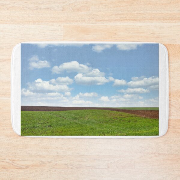 Item preview, young green wheat and plowed field agriculture designed and sold by goceris.