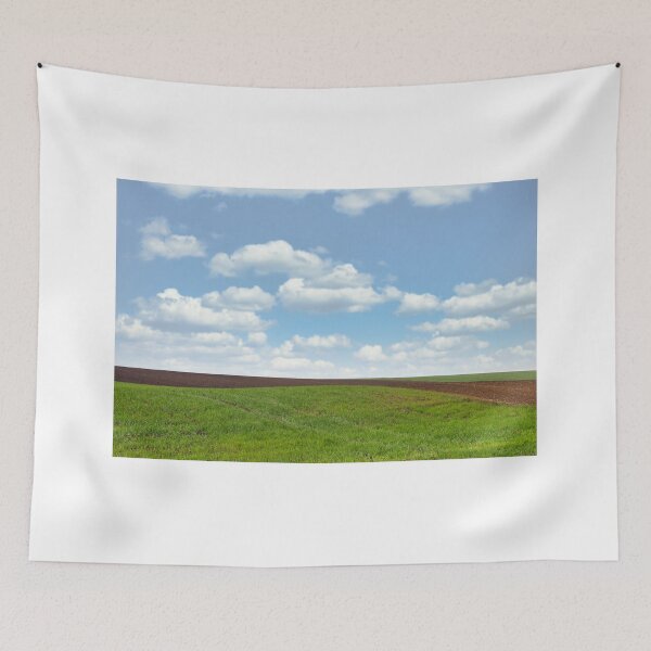 Item preview, young green wheat and plowed field agriculture designed and sold by goceris.