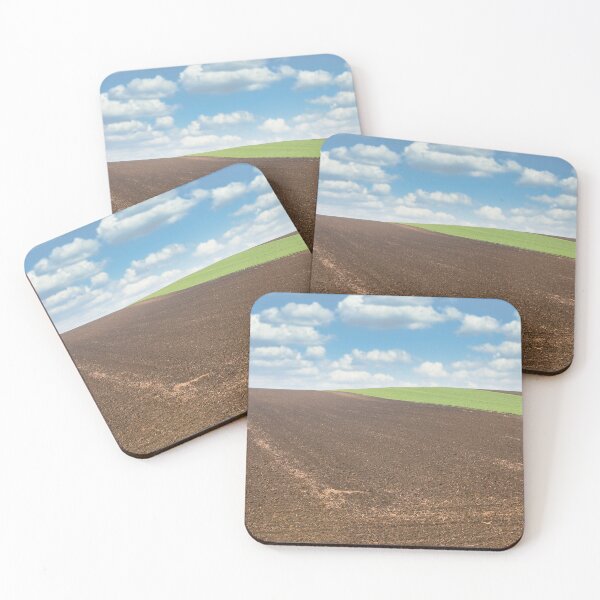 Item preview, young green wheat and plowed field landscape agriculture designed and sold by goceris.