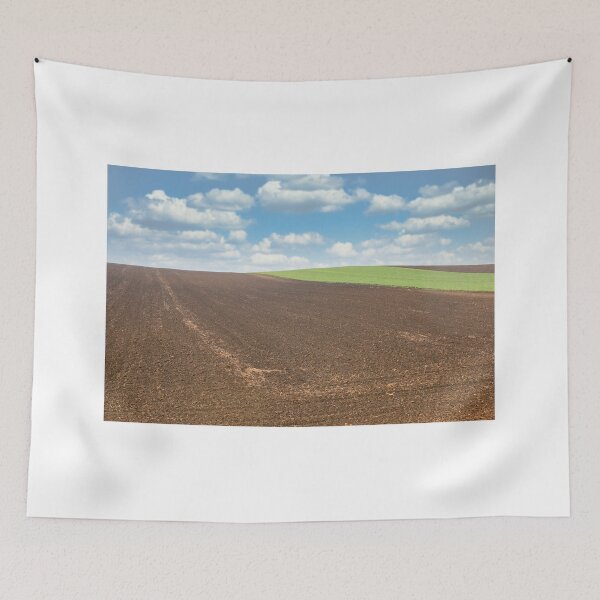 Item preview, young green wheat and plowed field landscape agriculture designed and sold by goceris.