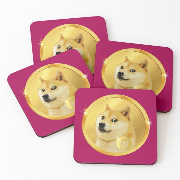 Item preview, Golden Doge Coin Emblem - Vibrant Magenta Crypto Shiba Inu Art designed and sold by Art-PraveenRai.