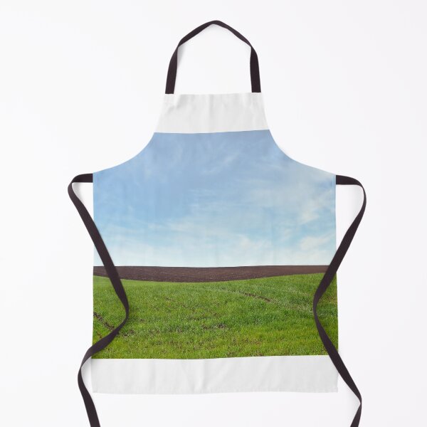 Item preview, young green wheat and plowed field landscape designed and sold by goceris.