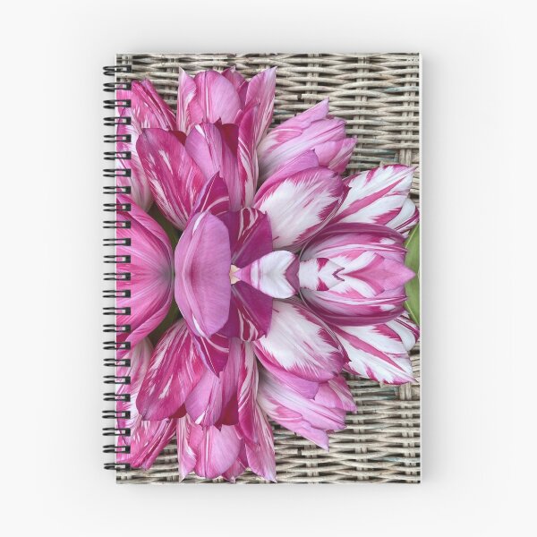 Artikelvorschau, Rosa gestreifte Tulpenblumenmuster entworfen und verkauft von MillaFlora.