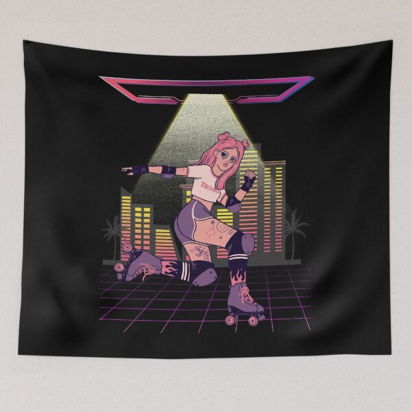 Item preview, Retro 80s Synthwave Roller Skater designed and sold by ZavageDesigns.