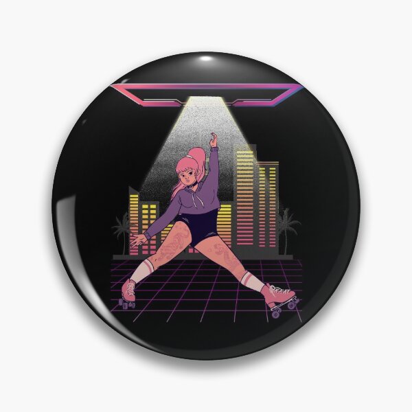Item preview, Retro 80s Synthwave Disco Girl Roller Skater designed and sold by ZavageDesigns.