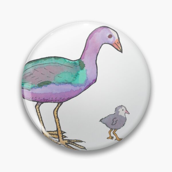Item preview, Purple Gallinule with chick bird species art designed and sold by TheWaterBirds.