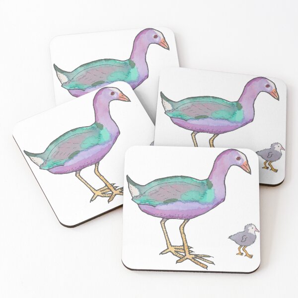Item preview, Purple Gallinule with chick bird species art designed and sold by TheWaterBirds.