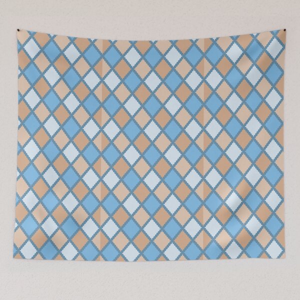 Item preview, Brown, beige and blue diamonds pattern designed and sold by Osting.