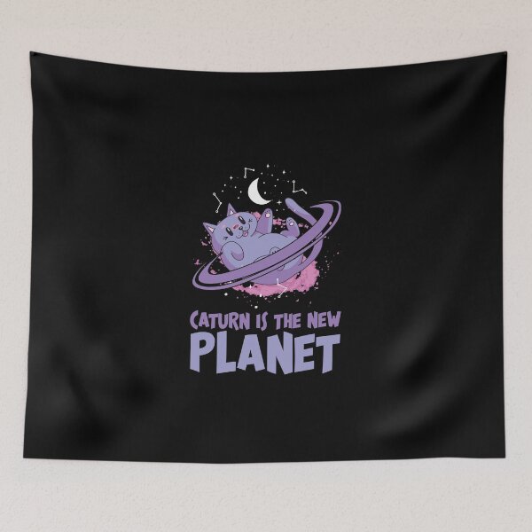Item preview, Caturn Is The New Planet Solar System Galaxy Stars Saturn designed and sold by Nessshirts.