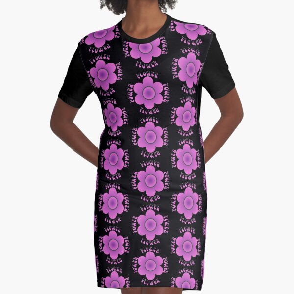Flower Power Graphic T-Shirt Dress