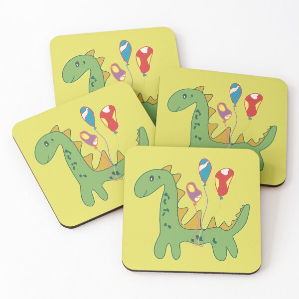 Item preview, KIDS DRAWING OF THE DINOSAUR WITH BALLOONS, HAPPY BIRTHDAY  designed and sold by Warenae.