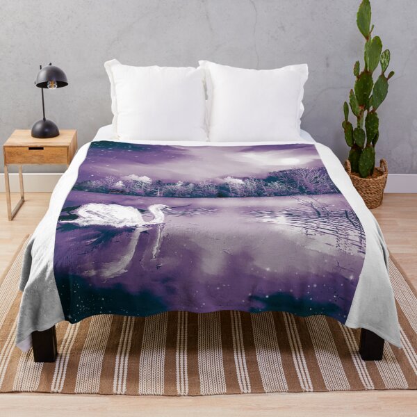 Item preview, Purple swan starry night sky designed and sold by Catherine Milchard.