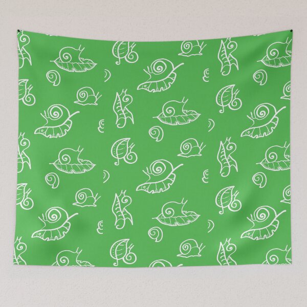 Item preview, Green doodle snail pattern designed and sold by Osting.
