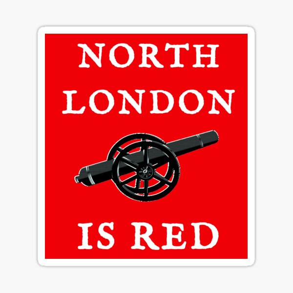 "North London Is Red (White Text)" Sticker for Sale by swaise Redbubble