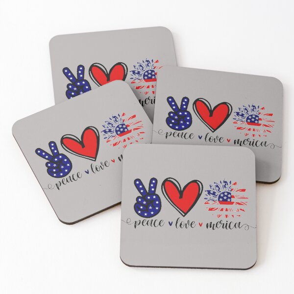 Item preview, Peace Love merica  4th of july designed and sold by chanat3659.