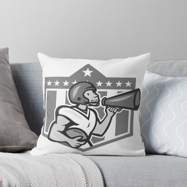 Item preview, American Football Bullhorn Shield Grayscale designed and sold by patrimonio.