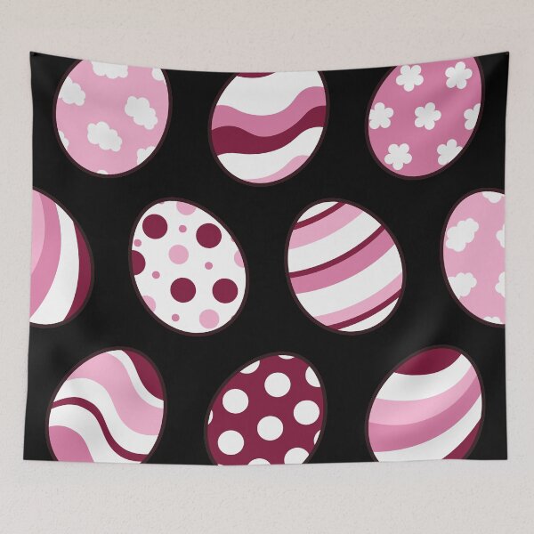 Item preview, Egg Pattern | Pink | Stripes Clouds Flowers Dots | Black designed and sold by Wintre2.