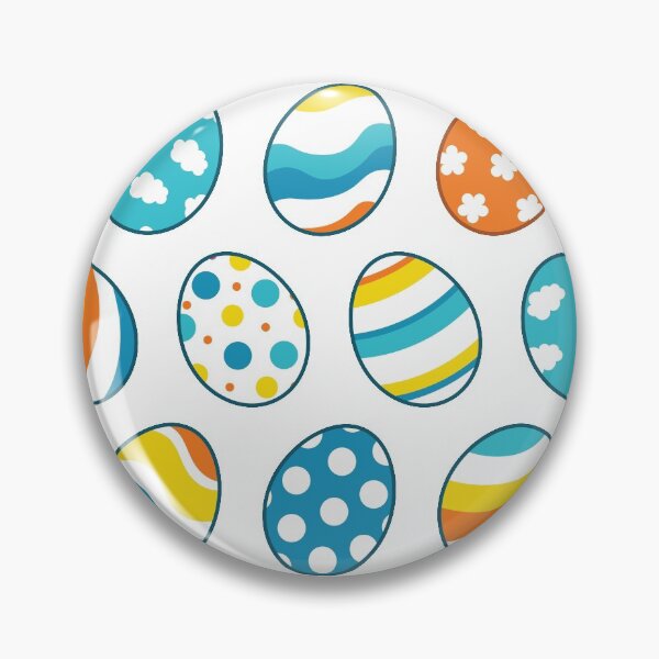 Item preview, Egg Pattern | Blue Yellow Orange | Stripes Clouds Flowers Dots | White designed and sold by Wintre2.