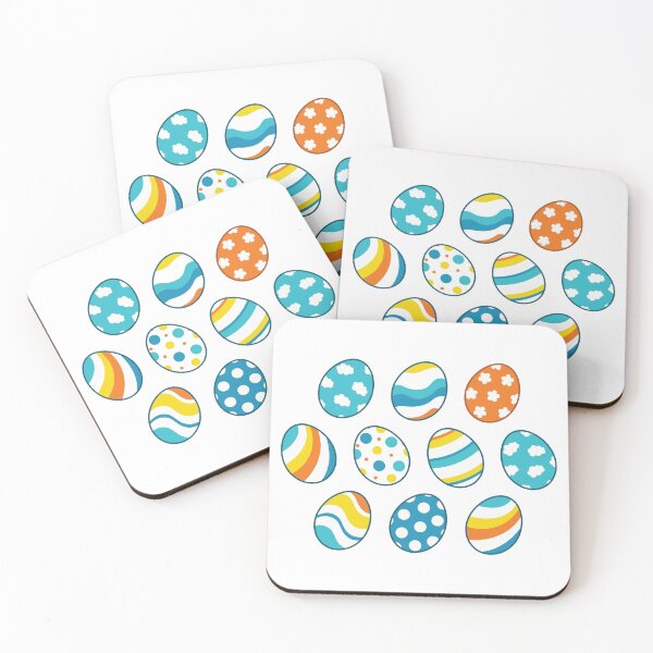 Item preview, Egg Pattern | Blue Yellow Orange | Stripes Clouds Flowers Dots | White designed and sold by Wintre2.
