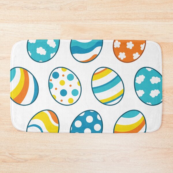 Item preview, Egg Pattern | Blue Yellow Orange | Stripes Clouds Flowers Dots | White designed and sold by Wintre2.