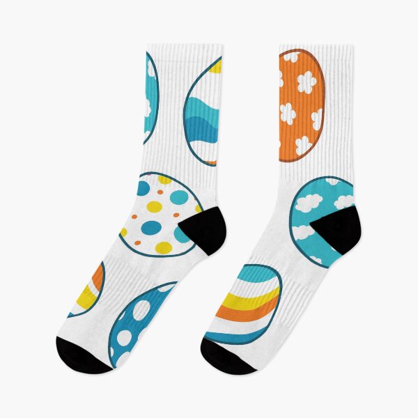Item preview, Egg Pattern | Blue Yellow Orange | Stripes Clouds Flowers Dots | White designed and sold by Wintre2.