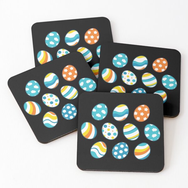 Item preview, Egg Pattern | Blue Yellow Orange | Stripes Clouds Flowers Dots | Black designed and sold by Wintre2.