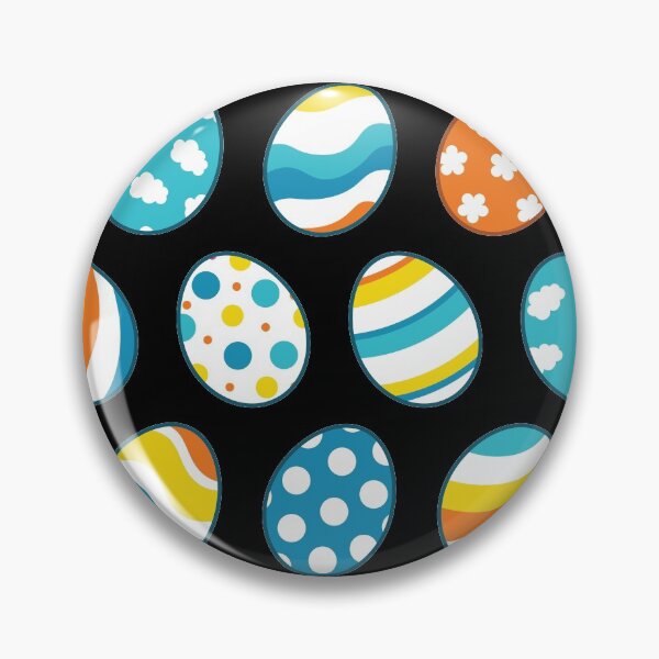 Item preview, Egg Pattern | Blue Yellow Orange | Stripes Clouds Flowers Dots | Black designed and sold by Wintre2.