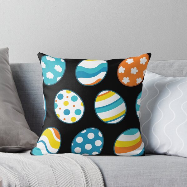 Item preview, Egg Pattern | Blue Yellow Orange | Stripes Clouds Flowers Dots | Black designed and sold by Wintre2.